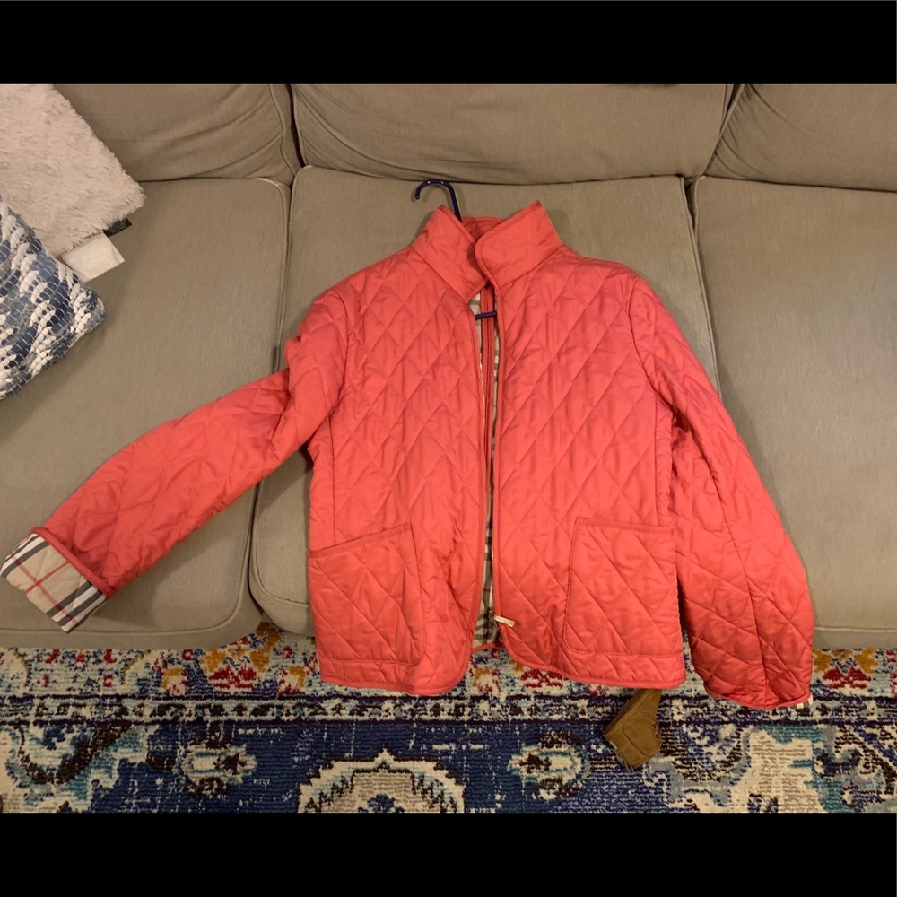 Burberry quilted double zip jacket.